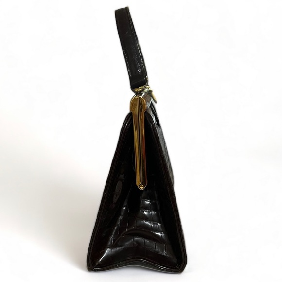 MCM Leather My Lady of England Dark Brown Crocodile Handbag | Vintage Handbag - Picture 9 of 9